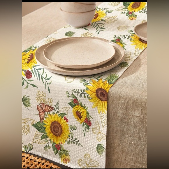 NWT Sunflower π» & Butterflies π¦ Extra Long Table Runner 79x13 - Picture 3 of 6